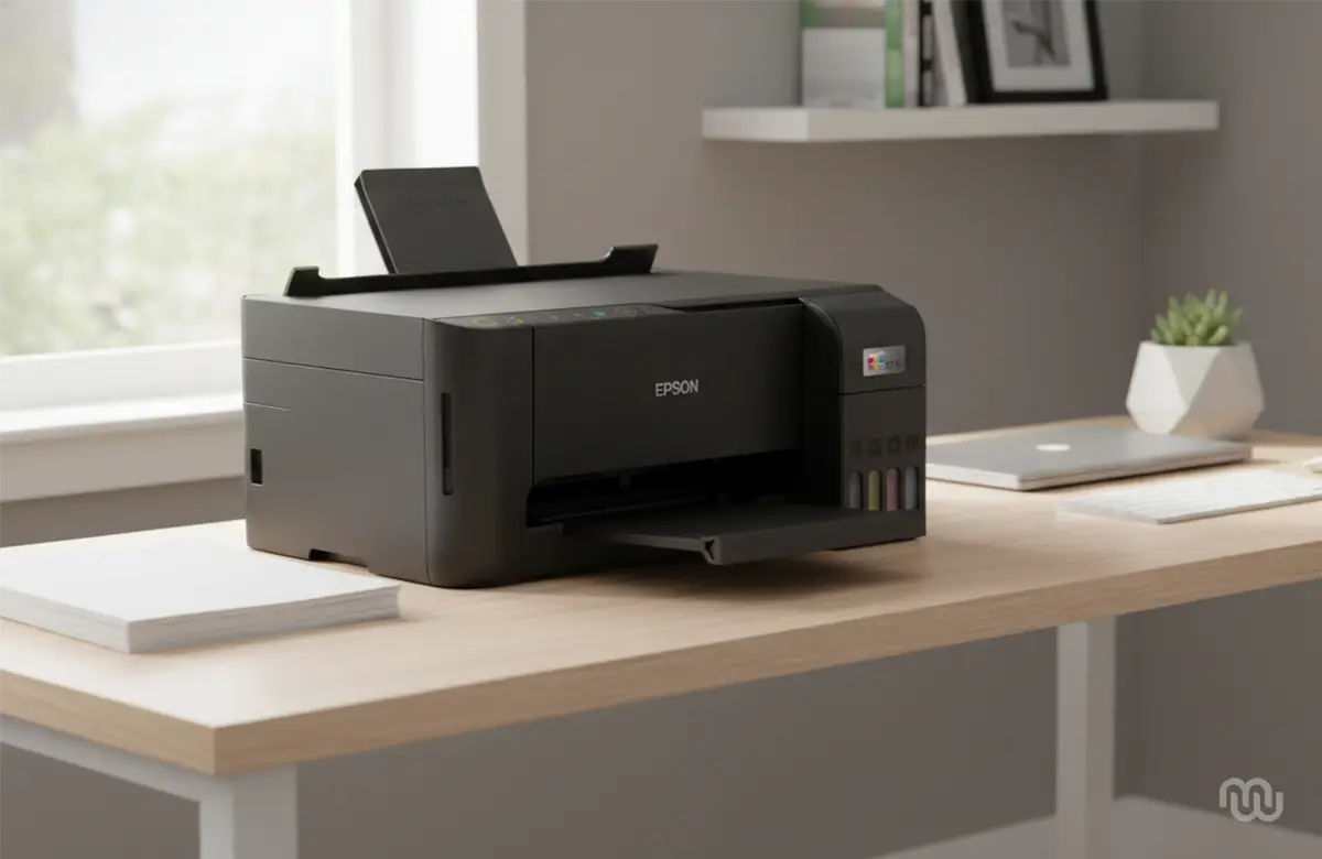 Impressora Epson L3250 em um escritório moderno em Leopoldina