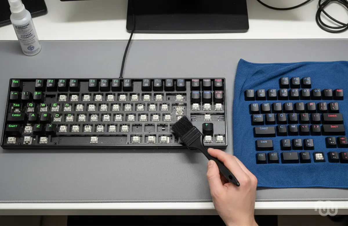 Manutenção e limpeza profunda de teclado mecânico gamer em Leopoldina.